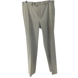 Lauren Ralph Lauren Mens Glen Plaid Dress Pants Taupe Brown Altered To 36 x 30